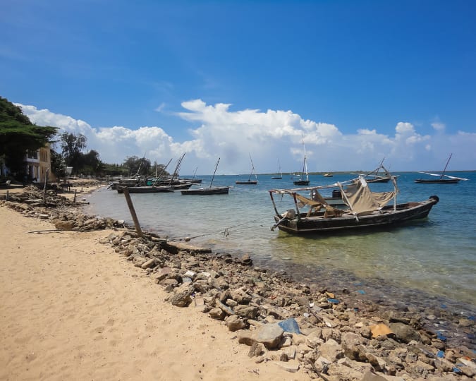 The seafron in Shela village, where the fishermen bring in their catch
